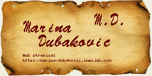 Marina Dubaković vizit kartica